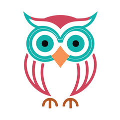 Colorful geometric owl design illustration