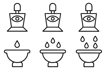 Eye Wash Stations Emergency Line Art