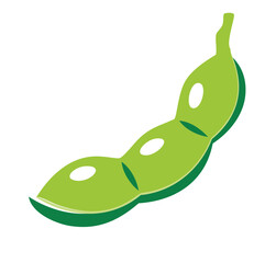 Fresh green edamame soybean pod illustration