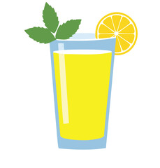 Refreshing lemonade drink glass mint lemon summer