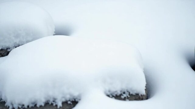 Rocks covered in snow in winter