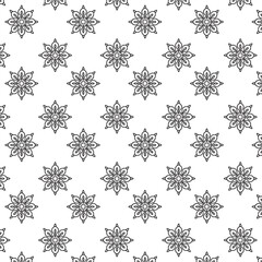 Elegant Black and White Floral Mandala Seamless Pattern | Vector Tile for Backgrounds & Textiles | Modern stylish abstract texture | Geometric floral seamless patterns | Simple illustrations