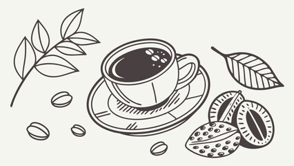 Brewed Beauty &ndash; Artistic Coffee Illustrations in Vintage Line Style