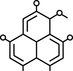 Fototapeta premium Citrinin mycotoxin molecular structure formula, suitable for education or chemistry science content. Vector illustration
