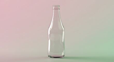 Fototapeta premium Empty Glass Bottle on Gradient Background Product Photography
