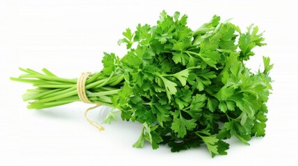 Fresh Parsley Bunch, Studio Shot, White Background, Culinary Use