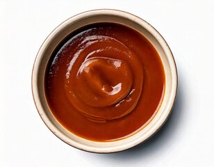  Brown gravy in a bowl top view 
