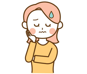 困っている女性のイラスト