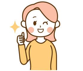 Fototapeta premium いいねをする女性のイラスト