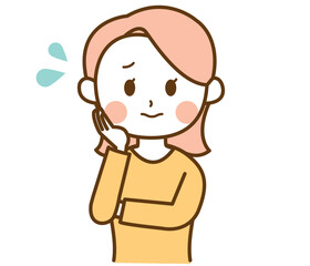 困っている女性のイラスト