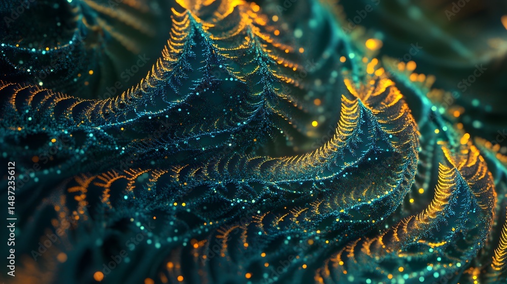 Poster abstract design featuring intricate, textured patterns.
