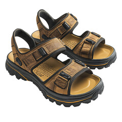 Rugged Water Resistant Sandals with Robust Design Isolated on Transparent Background