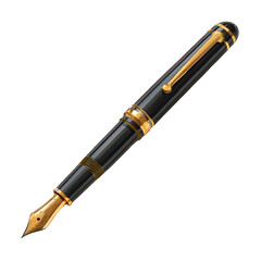 Naklejka premium Elegant Black and Gold Fountain Pen A Symbol of Sophistication and Style
