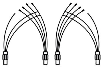 Fiber optic cables improve networks Line art