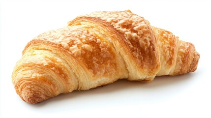 Fresh croissant on a white isolated background.