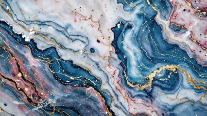 Obraz premium Colorful Fluid Marble Texture with Gold Accents and Swirling Patterns