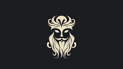 Abstract depiction of a stylized mythical being on a dark background