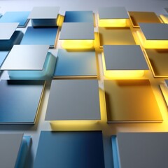 3D smart LED panel with a yellow and blue color blend, offering a lively and energetic visual effect.