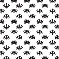 Elegant Black and White Floral Mandala Seamless Pattern | Vector Tile for Backgrounds & Textiles | Modern stylish abstract texture | Geometric floral seamless patterns | Simple illustrations