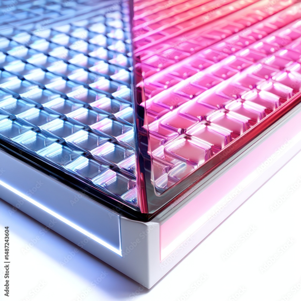 Aufkleber 3d led panel with cosmic blue and pink gradient fading, creating a smooth color transition.
