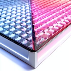 3D LED panel with cosmic blue and pink gradient fading, creating a smooth color transition.