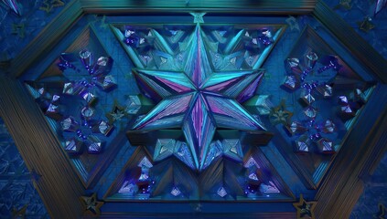 3D LED panel icon displaying vibrant star clusters radiating outward across the surface.