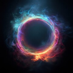 LED wall panel featuring a rainbow nebula glow effect, enhancing the dynamic tech atmosphere.