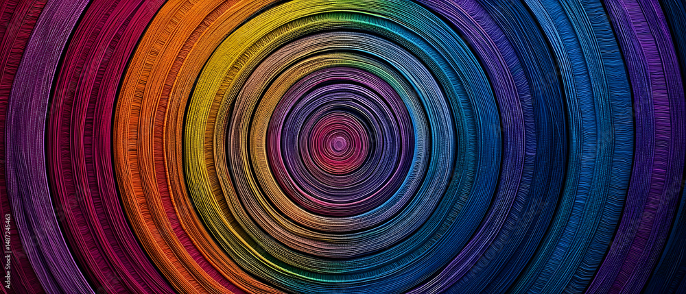 Poster abstract colorful concentric circles pattern