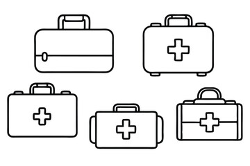 First Aid Kits Health Protection Line art