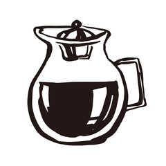 コーヒーサーバー　珈琲 カフェ　線画 イラスト