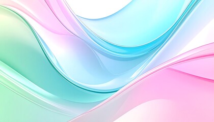 Obraz premium Abstract 3D Background with Pastel Gradients and Glassy Curves