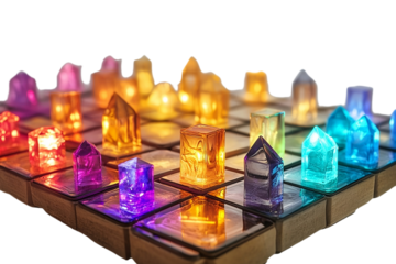 Crystal Chess Game Colorful Gems rgb red
