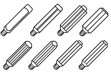 Fluorescent tubes dynamic Line art