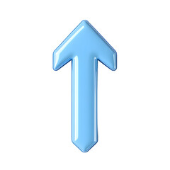 Blue arrow pointing down on transparent background