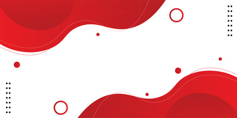 Dynamic geometric red shape on gradient white background