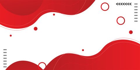 Dynamic geometric red shape on gradient white background