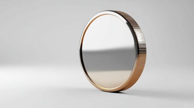 A blank copper coin or medal template with a refined metallic texture, ideal for design and branding projects.