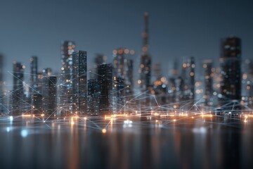 Fototapeta premium Connected city at night