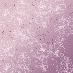 seamless pattern with pink flowers