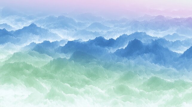 Panoramic watercolor cloudscape with synchronized misty blue-sage gradients and seamless looping, crafted for website headers, digital advertising, and brand identity systems.
