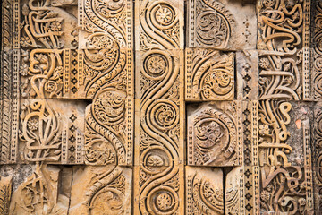 Stone carving detail of the Qutub Minar, New Delhi, India