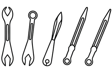 Forceps Precision Medical Instrument Line art