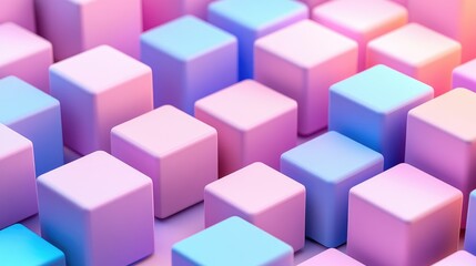 Obraz premium Abstract geometric pattern of pastel-colored cubes