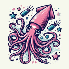 squid vector illustration