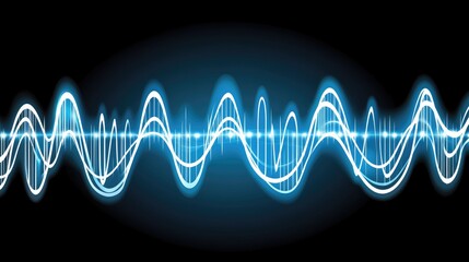 Fototapeta premium Abstract light blue sound waves
