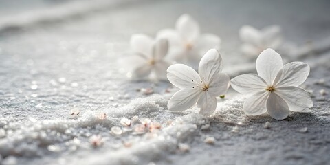 Fototapeta premium Cherry Blossoms on Marble Surface