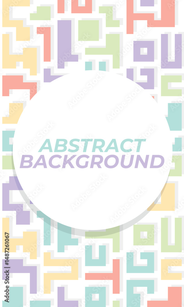 Poster background with colorful lines shapes abstract stylish mosaic flat design.