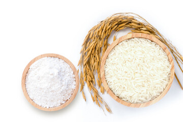 White rice flour in bowl