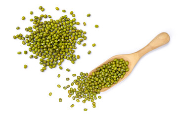 mung beans on white background