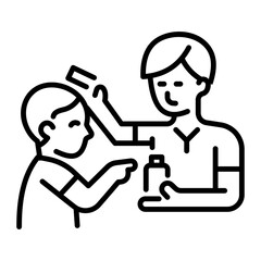 A linear style icon of medical assistance